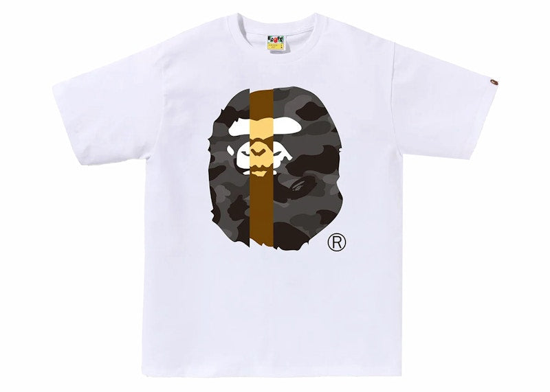 BAPE Color Camo Transform Big Ape Head Tee White/Black