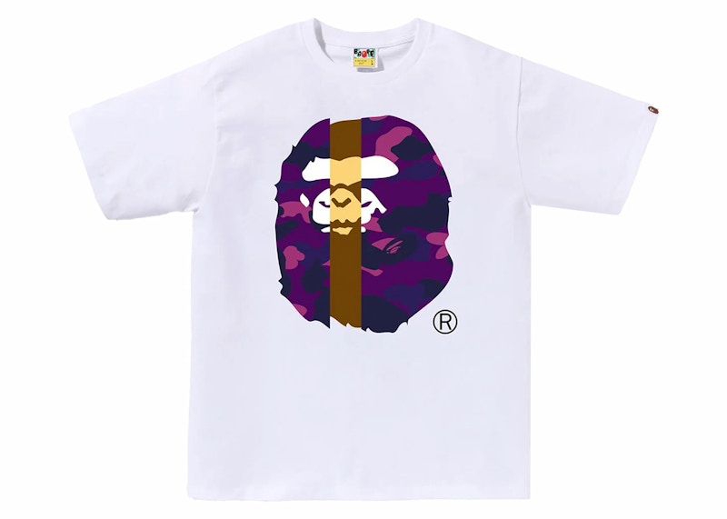 BAPE Color Camo Transform Big Ape Head Tee White/Purple
