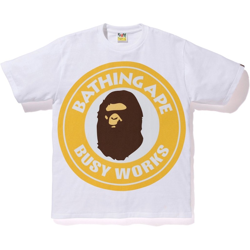 BAPE Colorful Pigment Busy Works Tee White/Yellow