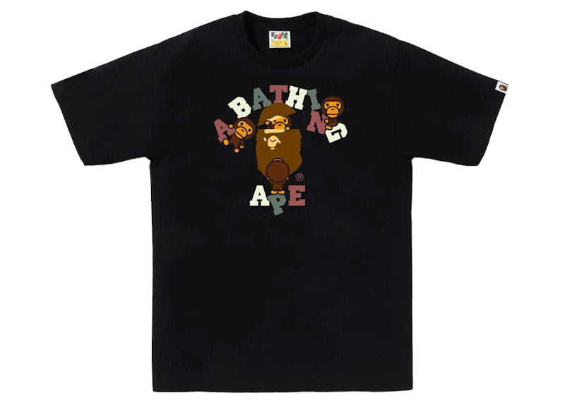 BAPE Colors College Milo Tee Black