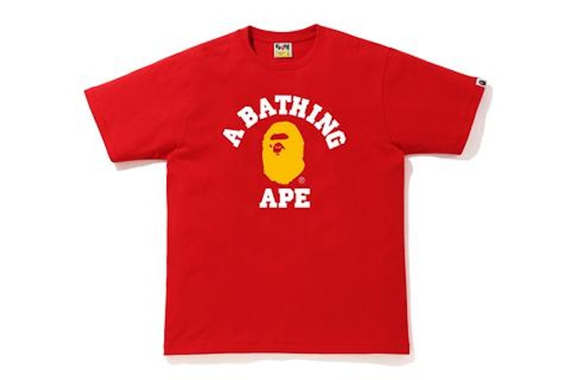 BAPE Colors College T-shirt Red/Yellow