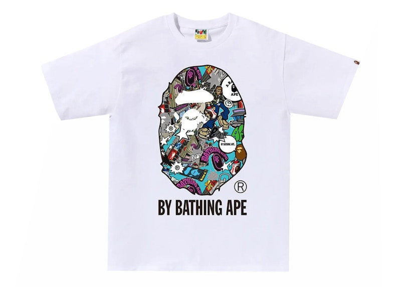 BAPE Comic Art Ape Head Tee White