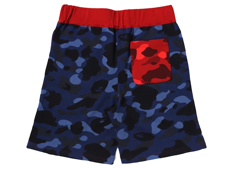 BAPE Crazy Camo Shark Sweat Shorts Purple