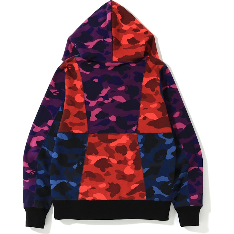 BAPE Crazy Color Camo Full Zip Hoodie Multi