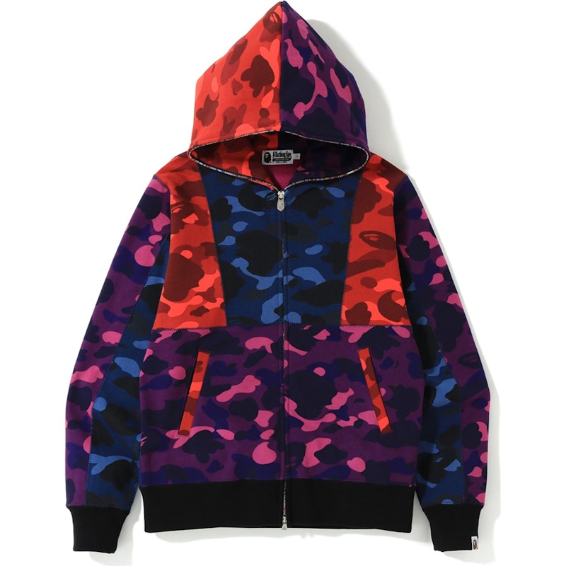 BAPE Crazy Color Camo Full Zip Hoodie Multi