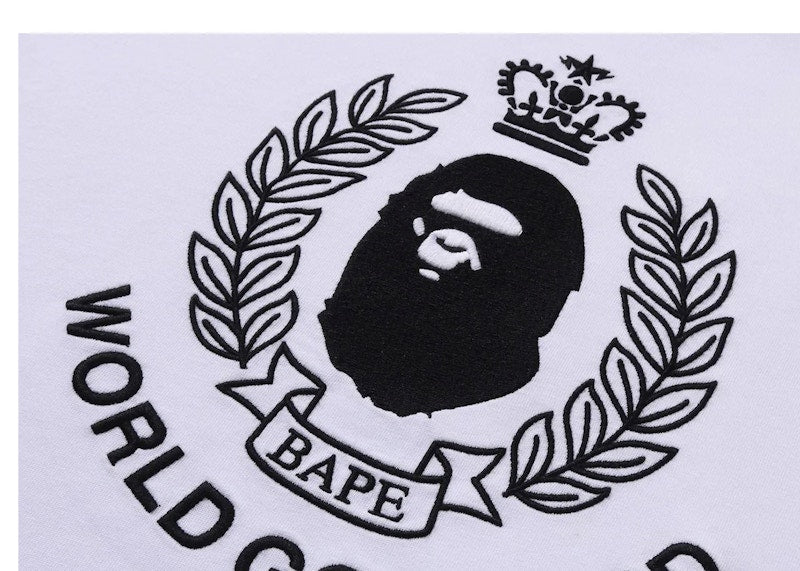 BAPE Crest College Logo Relaxed Fit Tee White