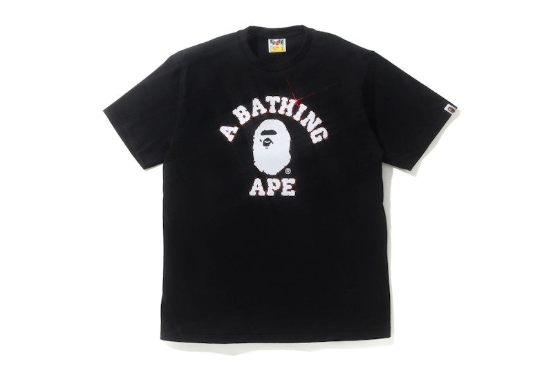 BAPE Crystal Stone College Tee Black/Red