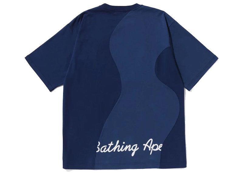 BAPE Cutting College Relaxed Fit Tee Navy