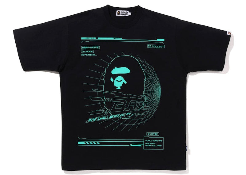 BAPE Cyber Bathing Ape Relaxed Fit Tee Black