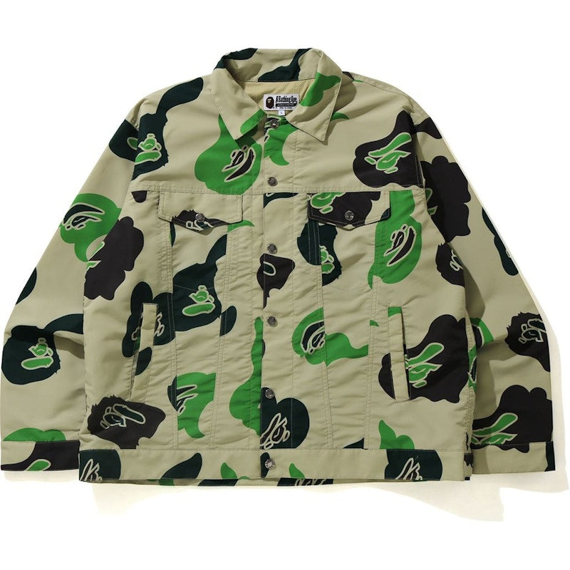 BAPE Def Camo Loose Fit Trucker Jacket Beige