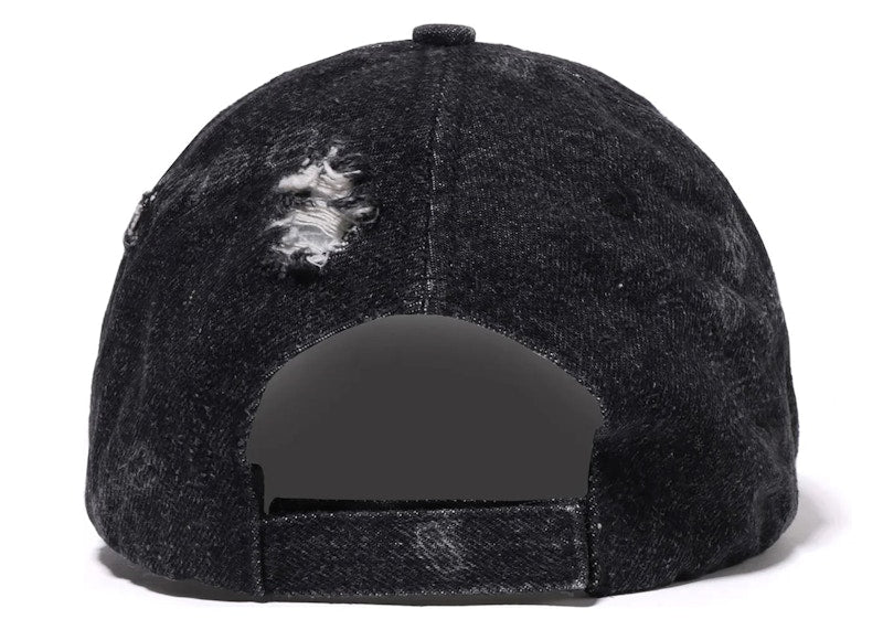 BAPE Denim Distressed Logo Cap Black