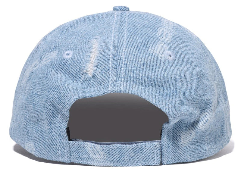 BAPE Denim Distressed Logo Cap Light Indigo