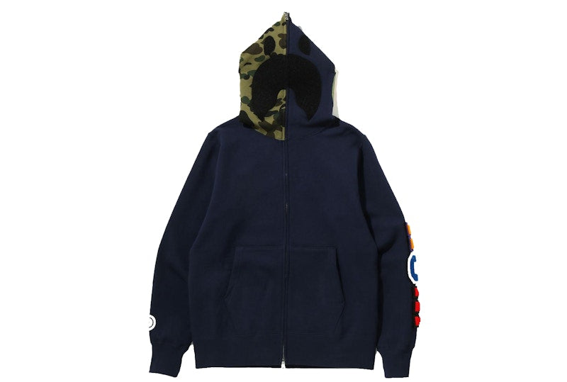 BAPE Detatchable Shark Full Zip Hoodie Navy