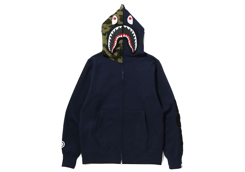 BAPE Detatchable Shark Full Zip Hoodie Navy