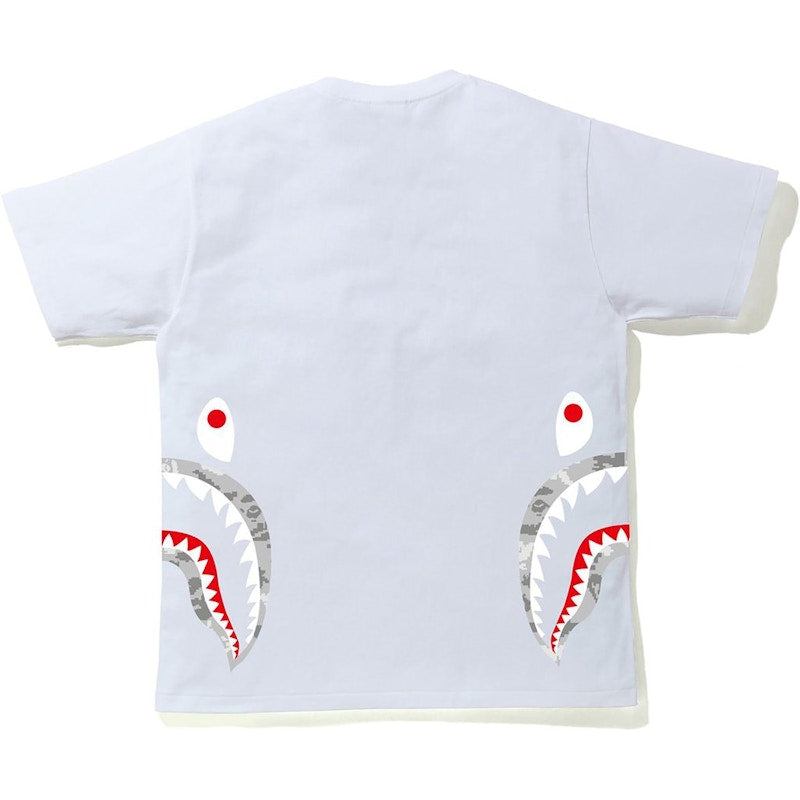 BAPE Digital Camo Side Shark Tee White/Gray