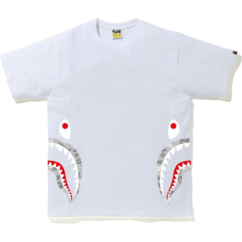 BAPE Digital Camo Side Shark Tee White/Gray