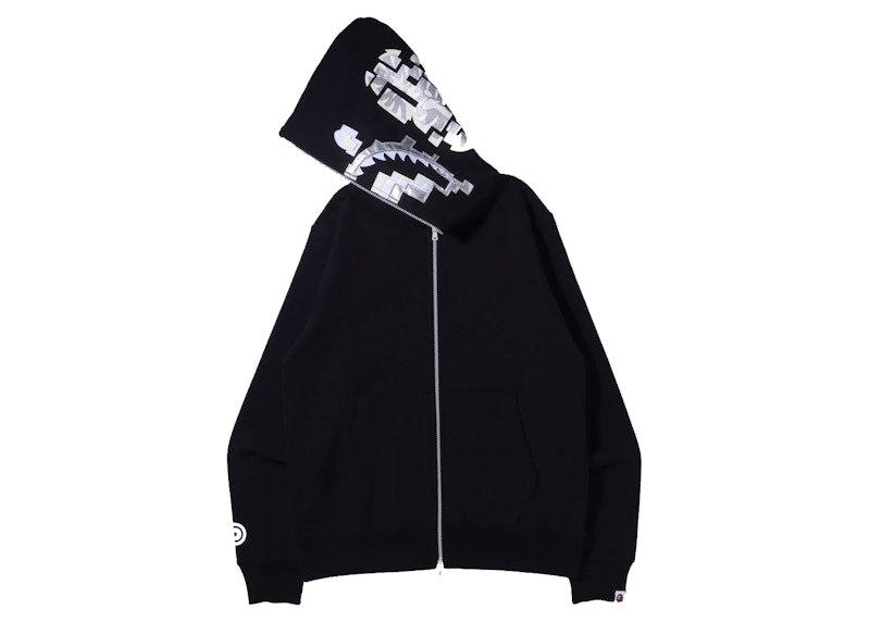 BAPE Digital Shark Full Zip Hoodie Black