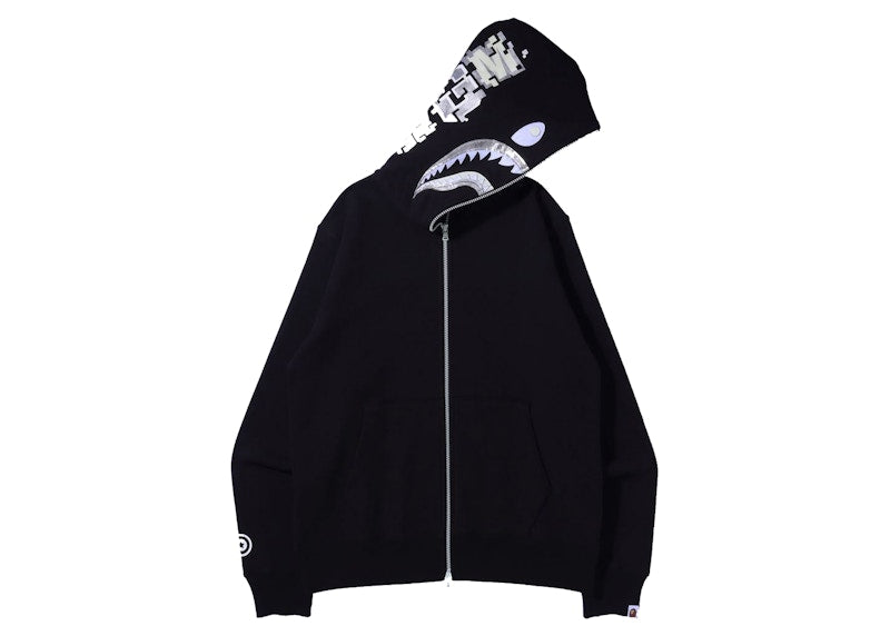 BAPE Digital Shark Full Zip Hoodie Black