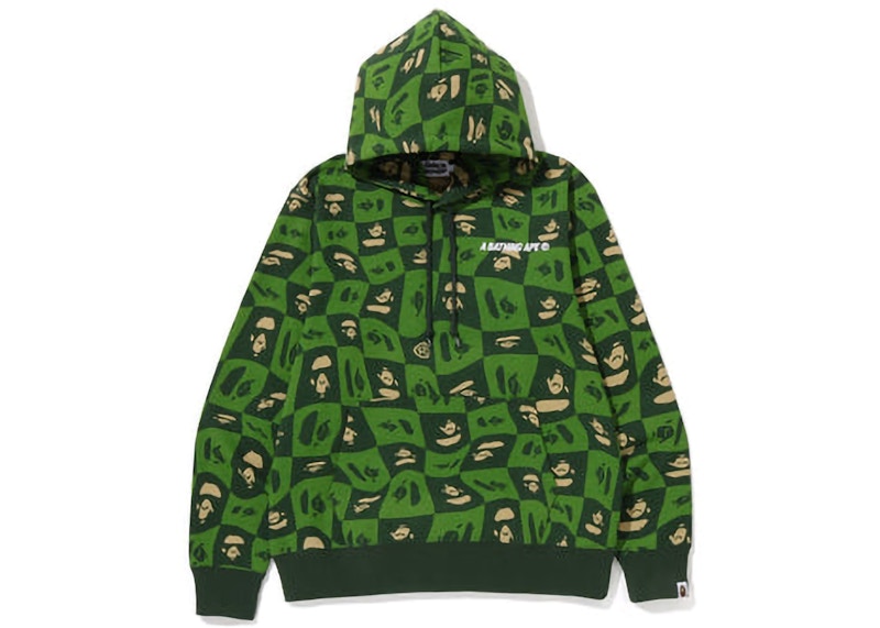 BAPE Distortion Pullover Hoodie Green