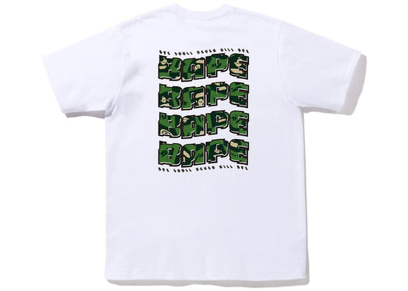 BAPE Distortion Tee White Green