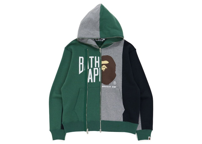 BAPE Docking Relaxed Fit Full Zip Hoodie Green