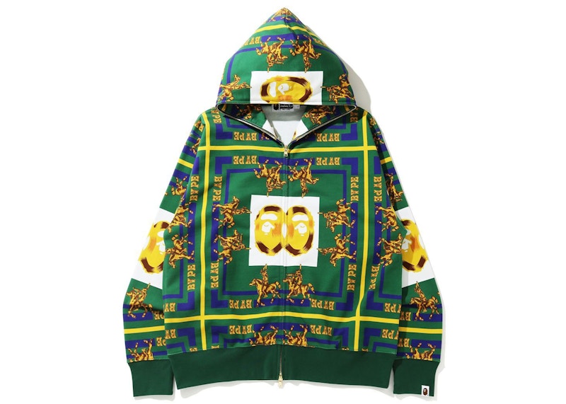 BAPE Double Ape Head Relaxed Full Zip Hoodie Green