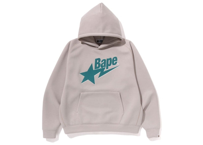 BAPE Double Knit Circle Logo Relaxed Fit Hoodie Beige