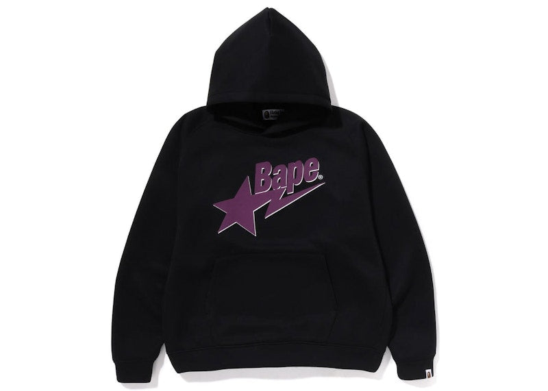 BAPE Double Knit Circle Logo Relaxed Fit Hoodie Black