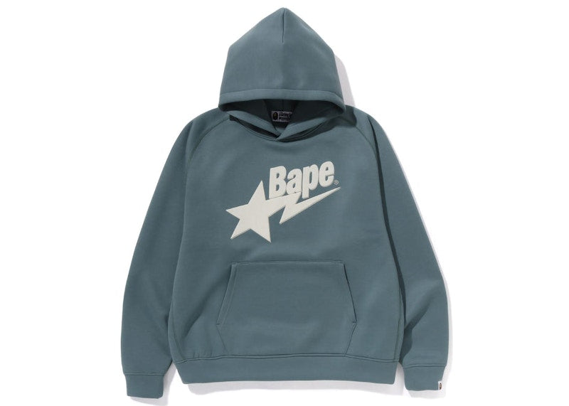 BAPE Double Knit Circle Logo Relaxed Fit Hoodie Grey