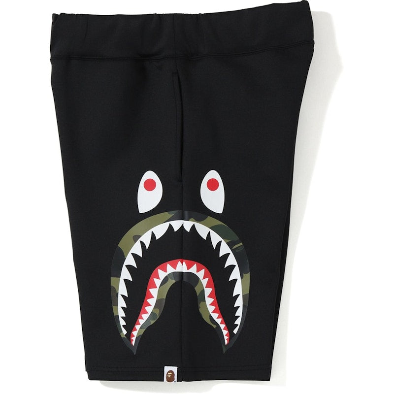 BAPE Double Knit Side Shark Shorts Black
