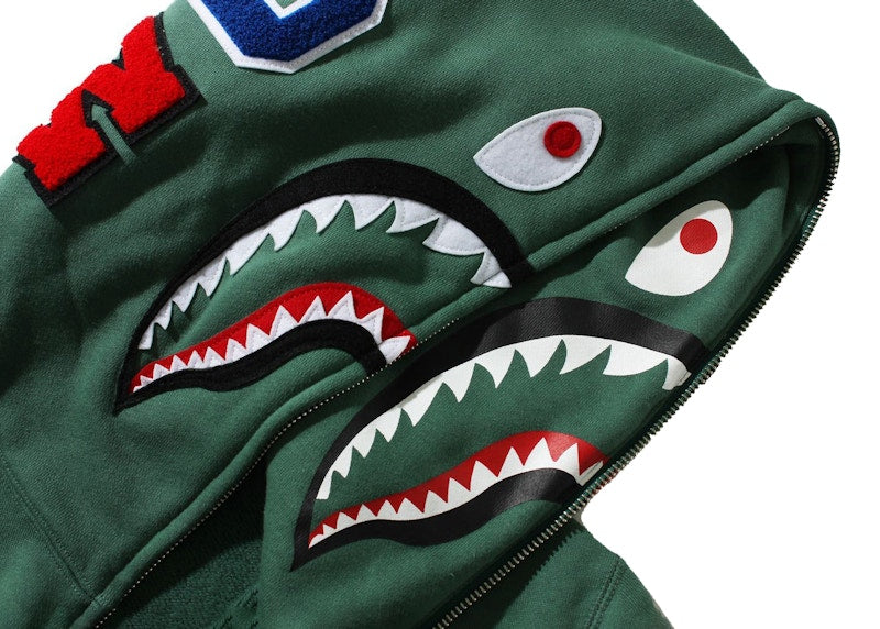 BAPE Double Side Shark Full Zip Hoodie (FW21) Green
