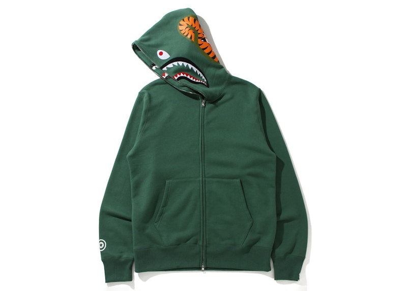 BAPE Double Side Shark Full Zip Hoodie Green