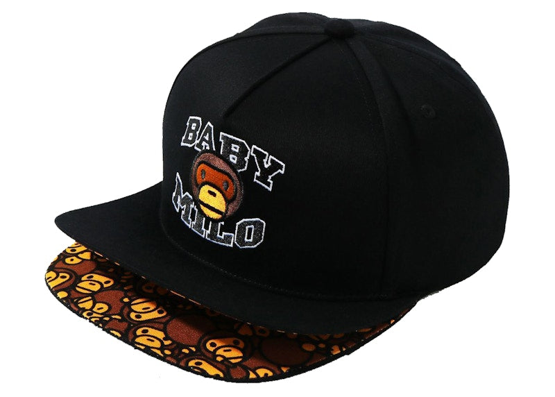 BAPE Double Visor Milo Snapback Cap Black
