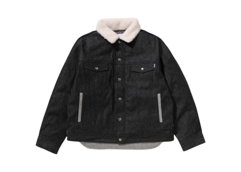 BAPE Down Wide Denim Jacket Black