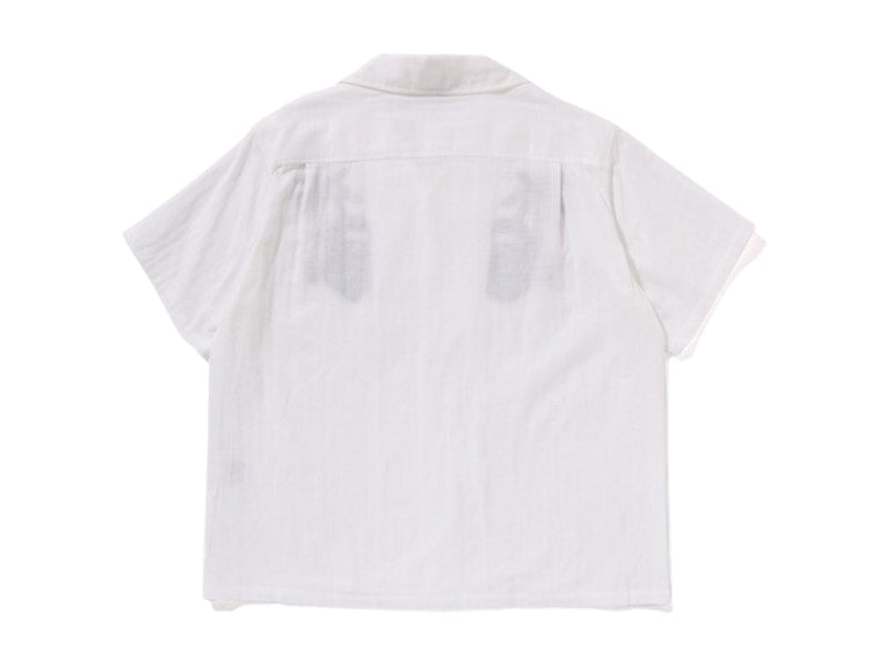BAPE Embroidered Casual S/S Shirt White