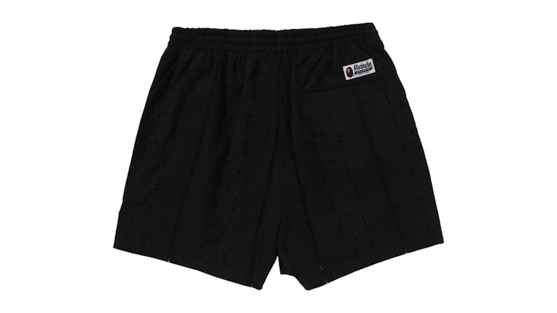 BAPE Embroidery Relaxed Fit Shorts Black