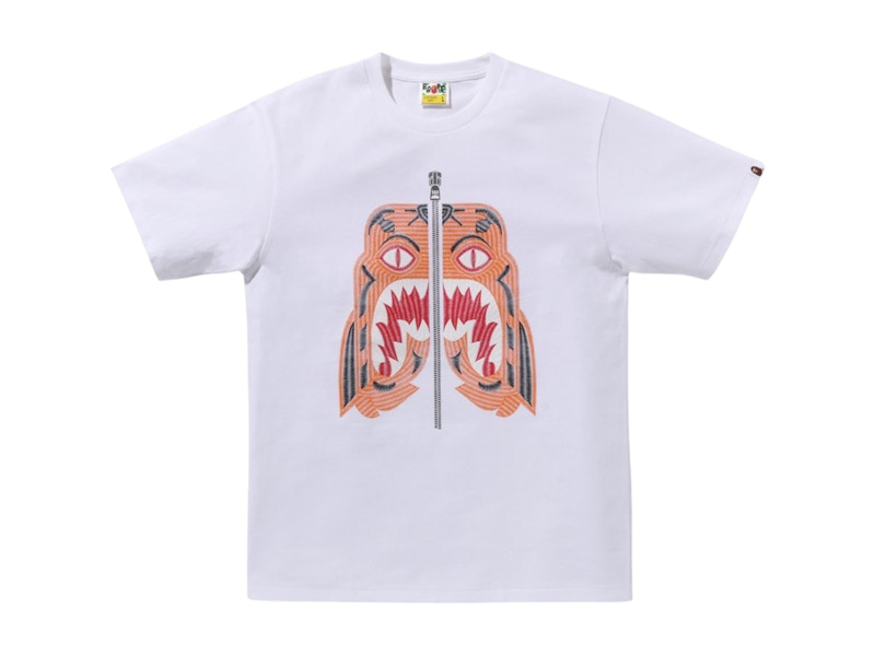 BAPE Embroidery Style Tiger Tee White