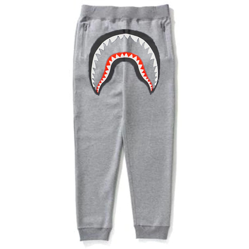 BAPE Faceless Shark Mouth Slim Sweatpants Grey