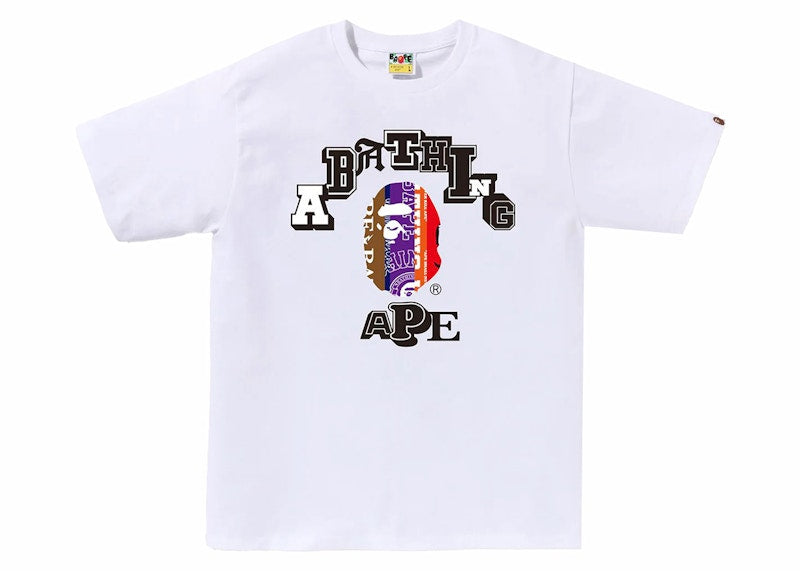BAPE Fans Scarf College Tee White