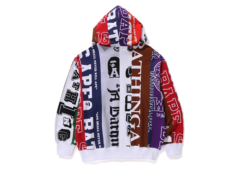BAPE Fans Scarf Full Zip Hoodie Multicolor