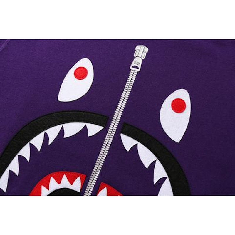 BAPE Felt Shark Crewneck Purple