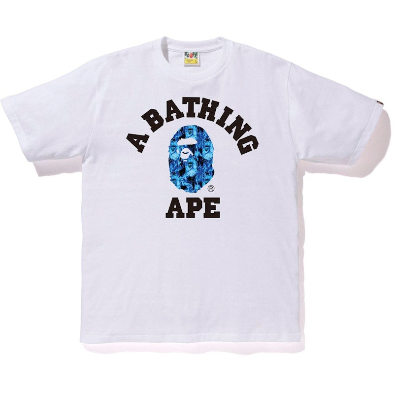 BAPE Flame College Tee White/Blue