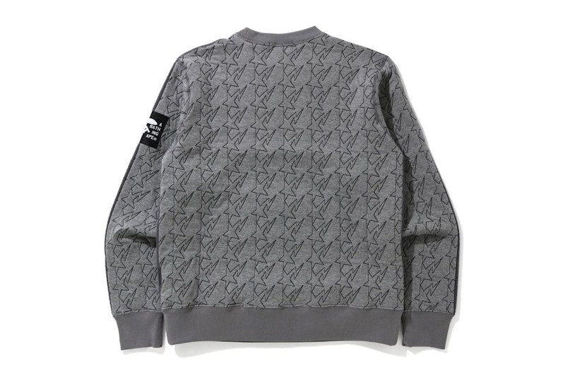 BAPE Fleece Wide Fit Crewneck Gray