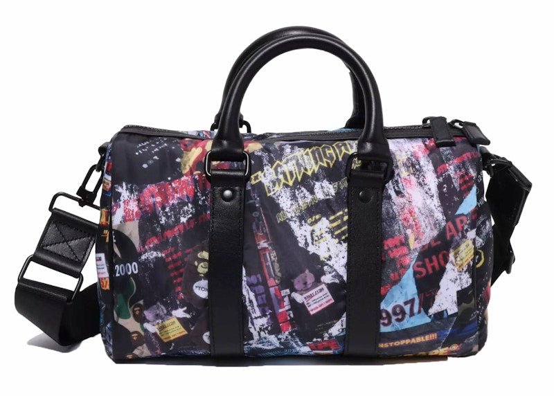 BAPE Flyer Pattern Mini Boston Bag Multicolor