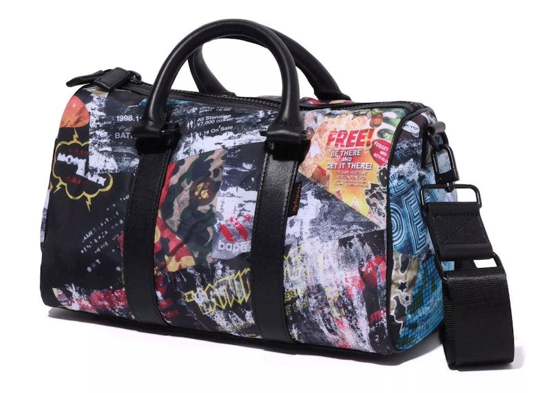BAPE Flyer Pattern Mini Boston Bag Multicolor