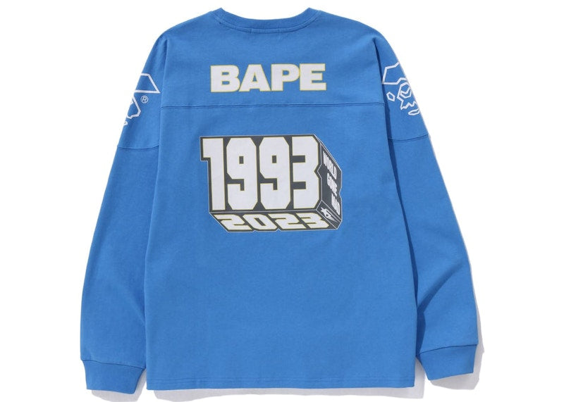 BAPE Football Relaxed Fit L/S Tee Sax
