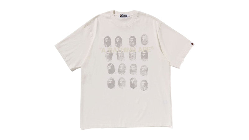 BAPE Garment Dye Logo Relaxed Fit Tee Ivory