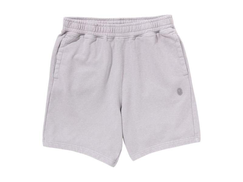BAPE Garment Dye One Point Relaxed Fit Sweat Shorts Gray