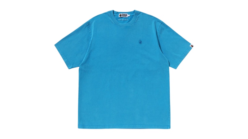 BAPE Garment Dye One Point Relaxed Fit Tee Blue