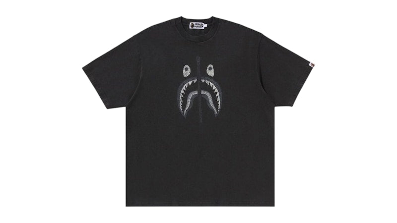 BAPE Garment Dye Shark Relaxed Fit Tee Black